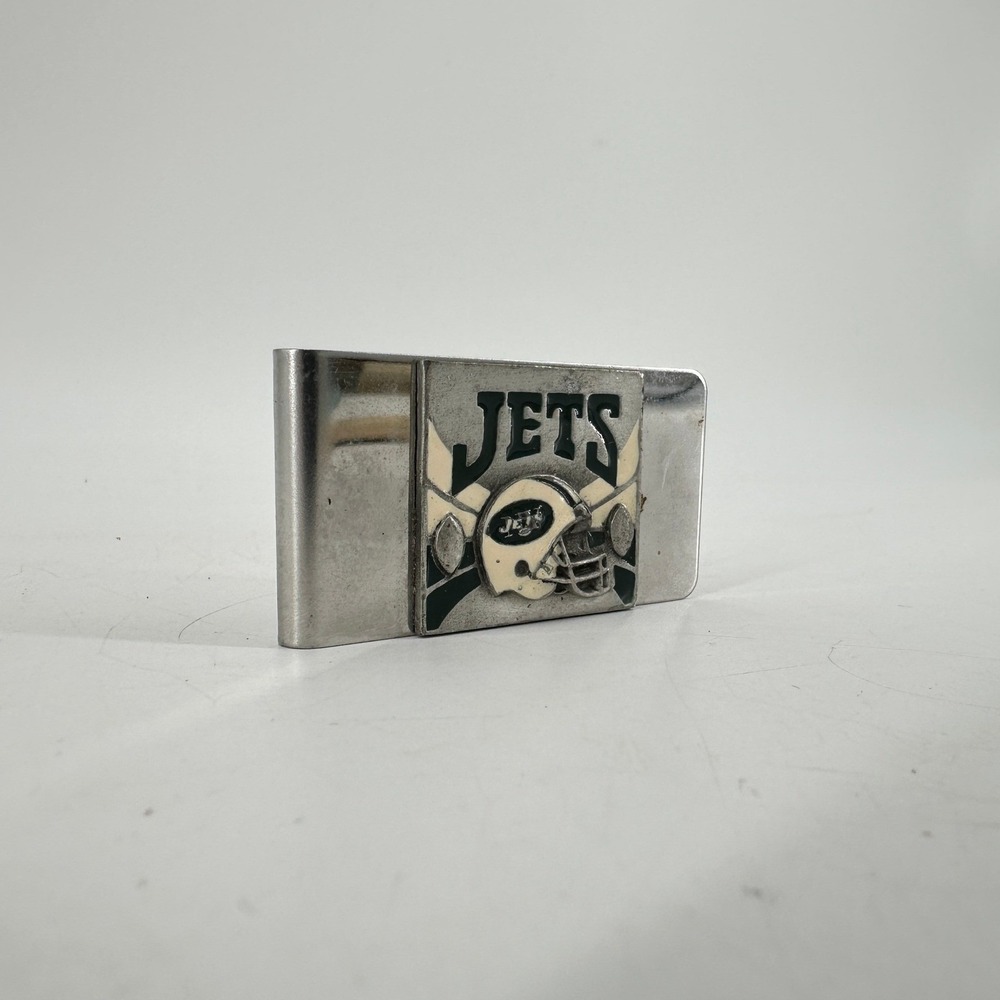 New York Jets NFL Money Clip Silver Tone Enamel Helmet Logo Mens Accessory